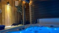 Jacuzzi one beautiful evening in winter, cold outside Royalty Free Stock Photo