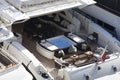 Jacuzzi and seating area on a super yacht Royalty Free Stock Photo