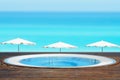 Jacuzzi Tub Facing a Beach