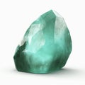 Jade crystal with shadow on white background