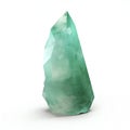 Jade crystal with shadow on white background