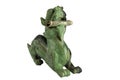 Set Jade Pixiu is Chinese lucky animal of china eat dollar on white background have path