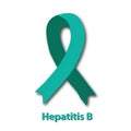 Jade ribbon. Hepatitis B virus. World Hepatitis Day. Vector illustration on isolated background.