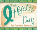 Jade Ribbon in Liver Shape Commemorating World Hepatitis Day, Vector Illustration