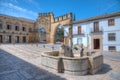 Jaen gate and Villalar arch at Spanish town Baeza. Royalty Free Stock Photo