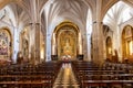 Jaen, Spain - June 18, 2020: Main Altar inside of Basilica of San Ildefonso in Jaen, Andalusia, Spain