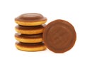 Jaffa cakes, chocolate coated cookies filled with jam