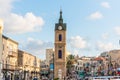 The Jaffa Clock Tower in the center of old town Jaffa, the tower was built in the early 20th century in honor of the jubilee of