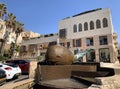 Fountain and sculpture of a whale in the old city of Jaffa