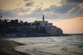 Jaffa Old Port and Sunset Royalty Free Stock Photo