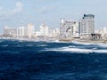 Jaffa view of the stormy sea off the coast of Tel Aviv 2012 Royalty Free Stock Photo