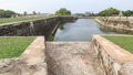The walls and moat of Jaffna Fort in Sri Lanka.