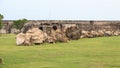 The ruins and ramparts of Jaffna Fort in Sri Lanka.