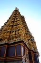 Ornate gopuram pagoda tower with sculpture gods at Nallur Kandaswamy Kovil Hindu temple Jaffna Sri Lanka