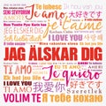 Jag alskar dig I Love You in Swedish in different languages of the world, word cloud background