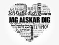 Jag alskar dig (I Love You in Swedish) love heart