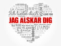 Jag alskar dig (I Love You in Swedish) love heart