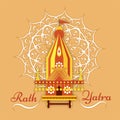 Jagannath rath yatra rathyatra hindu festival celebration greeting card mandala pattern design Vector