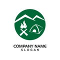 Simple park outdoor for the campsite icon logo graphic resource