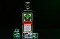 Jagermeister  on  dark background with ice cubes Royalty Free Stock Photo