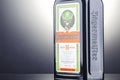 Jagermeister digestif on gradient background. Royalty Free Stock Photo