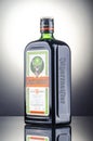 Jagermeister digestif on gradient background. Royalty Free Stock Photo