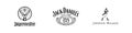 Jagermeister, Jack Daniels, Johnnie Walker, top alcohol beverage brands logotype set. Vector editorial illustration. Royalty Free Stock Photo