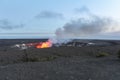 Jaggar museum view on caldera at night, Hawaii Big Island Royalty Free Stock Photo