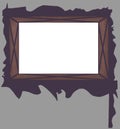 Jagged Black Brown Frame White Copy Space. Empty Picture Framework Royalty Free Stock Photo