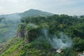 Jagged hills of tropical forest Indonesia