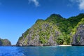 Jagged limestone cliffs of Matinloc Island, Philippines Royalty Free Stock Photo