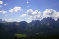 Jagged mountain and deep valley of the Monte piana