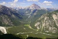 Jagged mountain and deep valley of the Monte piana