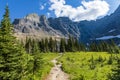 jagged mountain peaks in Iceberg Lake Trail in Glacier, Montana Royalty Free Stock Photo