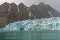 Jagged Mountains Behind a Jagged Glacier Royalty Free Stock Photo