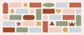 Jagged Rectangle collection. Tattered frame or text box with jagged edges. Bohemian Square, heart, crown shaped with