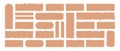 Jagged Rectangle set. Torn paper sheet for stickers or collages. Set of beige oblong shaped elements with a Zigzag Wavy
