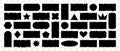 Jagged Rectangle set. Torn paper sheet for stickers or collages. Set of oblong shaped elements with a Zigzag Wavy edge
