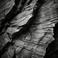 Jagged Rock Face in Monochrome Royalty Free Stock Photo