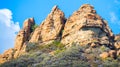 Jagged rocks at sunset Royalty Free Stock Photo