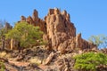 A jagged rocky outcrop in a semi arid part of Australia. Royalty Free Stock Photo