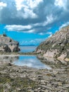 Jagged and rugged rocks on Irish coastline