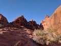 Jagged peaks on hills at Valley of Fire, Nevada