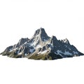 Jagged, snow-capped mountain range with sharp peaks and rugged terrain. The lower Royalty Free Stock Photo