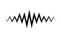 Jagged sound waveform icon, simple, monochrome