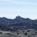 Jagged uplifts of sedimentary rock