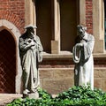 The Jagiellonian University in Krakow Poland. Statues in one of the Gardens