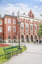 KRAKOW, POLAND - AUGUST 22, 2016: The Jagiellonian University. Main building - Collegium Novum Royalty Free Stock Photo