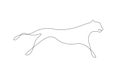 Jaguar animal cat one line drawing vector illustration