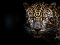 Jaguar on black and white background Royalty Free Stock Photo